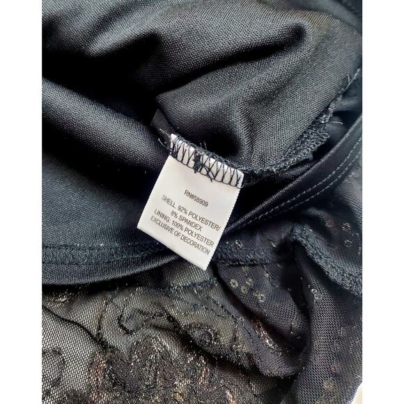 Chelsea & Violet Girls Sequin Formal Dress Size L Black Gold Floral Lined 10 12 - Picture 7 of 8